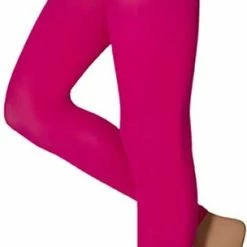 Beste Verkoop 🥰 Dames Party Legging | 60 Denier | Fluor Rose | Maat XXL | Neon Legging | Gekleurde Legging | Legging Carnaval | Apollo 🥰