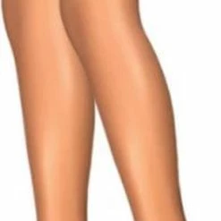 Goedkoopste 🔔 Merkloos Panty Overknees Beige Streep Panty Overknees 20 Denier Kousen 🌟