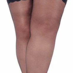 Kopen ⌛ Pretty Polly - 20 Denier - Lace Top - Hold Up - Plus -Size 1XL - Zwart 😍