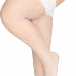 Uitgang 🎁 Annes Styling Annes Witte Net Hold Up Kousen Calze Rete 20 Denier, Maat M/L ( 3/4 ) 🔥 -Beenmode Verkoop 361x840 1