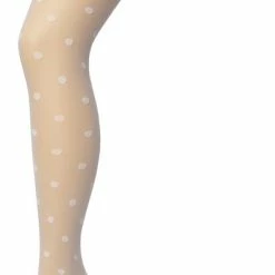 Beste deal ⌛ Bonnie Doon Dames Stippen Panty 30 Denier Off White Maat L/XL - Chique Panty - Stip Dessin - Brede Boord - Comfort - Stipjes - Gestipte Print - Little Dots Tights - Feestelijk - Gebroken Wit - Ecru - Crème - Ivory - BP201910.3 ❤️