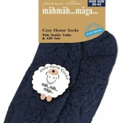 Aanbiedingen 🌟 Bellatio Donkerblauwe Slofsokken/huissokken/bedsokken Voor Dames - Huissokken Voor Vrouwen - Slofsokken 🔔