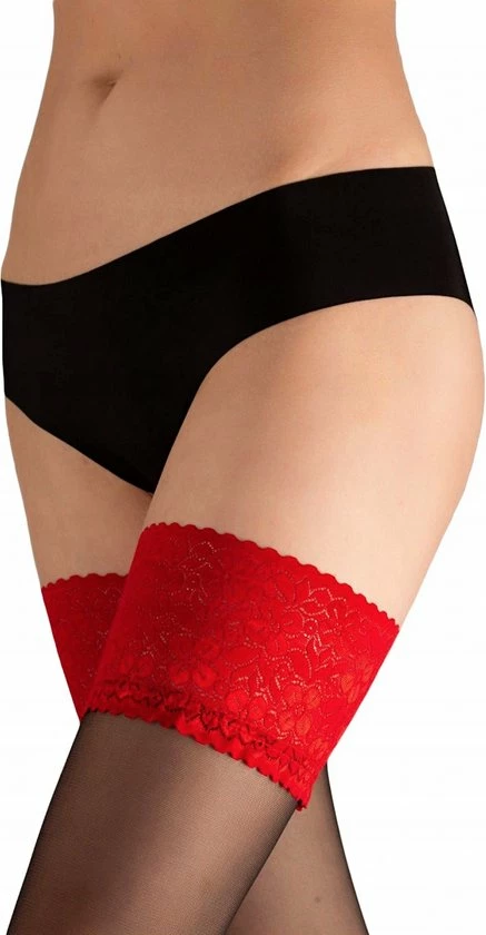 Goedkoopste 😀 Gatta Matte Hold Up Kousen Met Brede Kant Michelle Van 20 Denier, Maat 1-2 ( XS-S), Kleur Zwart-rood 🛒 5 Goedkoopste 😀 Gatta Matte Hold Up Kousen Met Brede Kant Michelle Van 20 Denier, Maat 1-2 ( XS-S), Kleur Zwart-rood 🛒 - Afbeelding 3