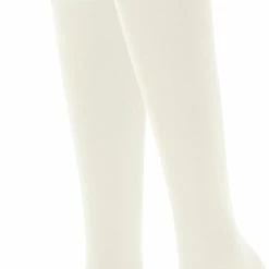 Korting 😀 FALKE ClimaWool Verstevigde Kniekousen Zonder Patroon Zeer Ademend Warm Droog Milieuvriendelijk Met Glans Elegant Duurzaam Lyocell Maagdelijke Wol Wit Dames Sokken - Maat 41-42 ✔️