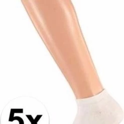 Promo 🔔 Apollo Witte Dames 👟 Sneakersokken/enkelsokken 5 X Maat 36-41 🔥