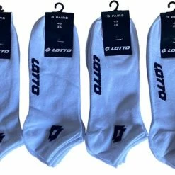 Goedkoop ⌛ 12 Paar LOTTO 👟 Sneakersokken Wit 43-46 🎁