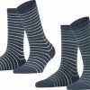 Groothandel 👍 Esprit Fine Stripe 2-Pack Met Patroon Ademend Kleurrijk Met Strepen In Een Dubbelpak Bio Set Katoen Multipack Blauw Dames Sokken - Maat 39-42 🎉 -Beenmode Verkoop 550x389