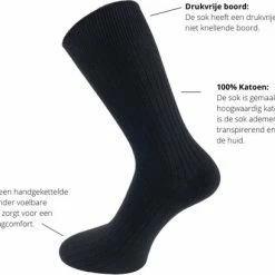Top 10 🤩 SQOTTON 10 Paar Sokken - Rib - 100% Katoen - Naadloos - Niet Knellende Sokken - Zwart - Maat 47-50 🎉 -Beenmode Verkoop 550x409