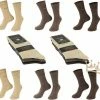 Goedkoop 😀 Comfort Luxe Katoenen Heren Sokken - Naadloos - Ruime Boord - Wijde Boord - 6 Paar - Beige/Bruin - Maat 47-50 *Cadeau TIP!!!* 🔔 -Beenmode Verkoop 550x499