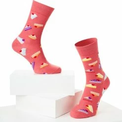 Aanbiedingen 🎁 McGregor Sokken Dames | Maat 36-40 | Birtday Cake Sok | Zalmroze Grappige Sokken/Funny 🧦 Socks 😍