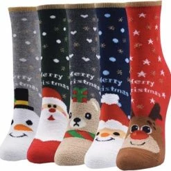 Uitgang ✨ Merkloos Kerstthema Sokken - Winterthema Sokken - Kerstsokken Met Glitter - Rood - Rendier - Unisex Maat 36 - 41 👏 -Beenmode Verkoop 550x537 1