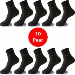 Nieuw 🛒 Merkloos Sorprese Bamboe Heren 10 Paar Sokken – Sokken Heren – Pure Black - Sokken Heren 43 46 - Bamboe Sokken - Sinterklaas - Cadeau 🤩