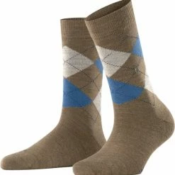 Uitgang 🥰 Burlington Marylebone Damessokken - Wol - Lichtbruin Met Blauw En Grijs - Maat: 36-41 🎁 -Beenmode Verkoop 550x559 1