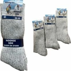 Begroting 😍 Merkloos Socke - 3P Noorse Sokken Grijs - Maat 46/47 - 3 Paar - 3-Pack - Zachte Noorse Wollen Sokken - Warme Huissokken - Wintersokken - Wollen Sokken - Sokken Noorwegen - 3-Pack 46/47 ✨