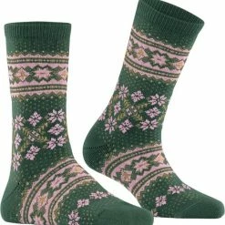 Goedkoop 💯 FALKE Sokje Winter Holiday Dames 46442 - Groen 7502 Eucalyptus Dames - 35-38 ❤️ -Beenmode Verkoop 550x570