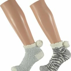 Begroting ⭐ Apollo Dames Bedsokken/huissokken Anti-slip 2-pack Grijs/antraciet One Size ⭐ -Beenmode Verkoop 550x575 1