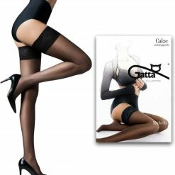 Gloednieuw 🥰 Gatta Matte Hold Up Kousen Size + Met Brede Kant Michelle Van 20 Denier, Maat 5-6 ( XL-XXL), Kleur Zwart ✔️ -Beenmode Verkoop 550x591