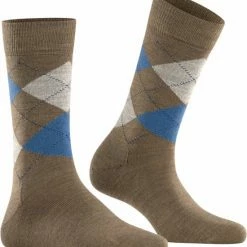 Uitgang 🥰 Burlington Marylebone Damessokken - Wol - Lichtbruin Met Blauw En Grijs - Maat: 36-41 🎁 -Beenmode Verkoop 550x594 3