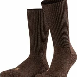 Uitgang 🌟 FALKE Walkie Ergo Ademend Hoge Kwaliteit Verwarmend Thermo Met Elastiek Warme Dikke Trekking Hoog Lang Merinowol Bruin Unisex Sokken - Maat 42-43 👍