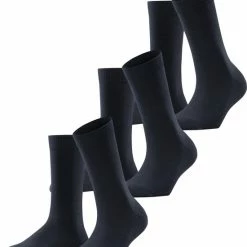 Begroting 🔥 FALKE Family Bundle 3P SO Dames - Donker Blauw - Maat 39-42 ✔️