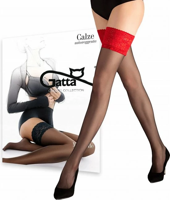 Goedkoopste 😀 Gatta Matte Hold Up Kousen Met Brede Kant Michelle Van 20 Denier, Maat 1-2 ( XS-S), Kleur Zwart-rood 🛒 8 Goedkoopste 😀 Gatta Matte Hold Up Kousen Met Brede Kant Michelle Van 20 Denier, Maat 1-2 ( XS-S), Kleur Zwart-rood 🛒 - Afbeelding 6