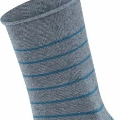 Kopen 🧨 FALKE Happy Stripe 2-Pack Zacht Met Motief Versterkt Hoogwaardig Mid-rise Robuust Ademend Dekkend Set Kort Gestreept Katoen Multipack Grijs Dames Sokken - Maat 35-38 🛒 -Beenmode Verkoop 550x657