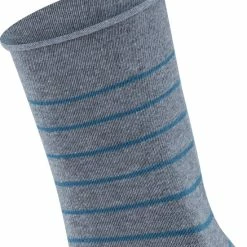 Goedkoop 🤩 FALKE Happy Stripe 2-Pack Zacht Met Motief Versterkt Hoogwaardig Mid-rise Robuust Ademend Dekkend Set Kort Gestreept Katoen Multipack Grijs Dames Sokken - Maat 39-42 😉 -Beenmode Verkoop 550x658