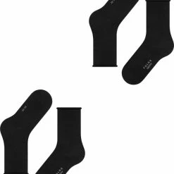 Groothandel ⭐ FALKE Happy 2-Pack Zacht Zonder Motief Versterkt Hoogwaardig Mid-rise Robuust Ademend Dekkend Set Katoen Multipack Zwart Dames Sokken - Maat 35-38 🔔 -Beenmode Verkoop 550x667 8