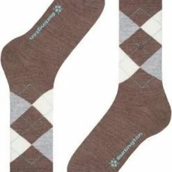 Uitgang 🥰 Burlington Marylebone Damessokken - Wol - Lichtbruin Met Blauw En Grijs - Maat: 36-41 🎁 -Beenmode Verkoop 550x685 1