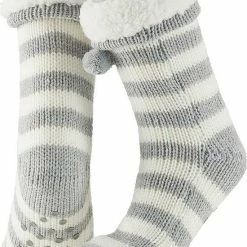 Beste recensies van 🌟 Apollo Dames Anti-slip Huissokken/slofsokken Grijs/wit Gestreept Maat 36-41 ✨