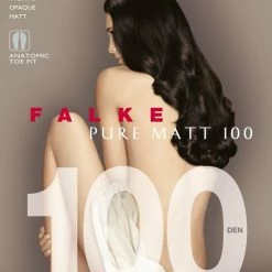 Hete verkoop 🌟 FALKE Pure Matt Ondoorzichtig Dun Fijn Versterkt Zacht Zonder Motief Effen Mat Elegant Comfortabel Ondoorzichtig 100 Denier Blauw Dames Panty - Maat S 🔥 -Beenmode Verkoop 550x727