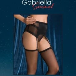 Begroting ✨ Gabriella Zwarte Jarretelkousen Vintage, 20 Denier, Maat M/L ( 3/4 ) 👍 -Beenmode Verkoop 550x731 3