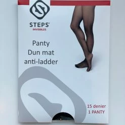 Promo ✔️ Merkloos Steps Panty Zwart Dun Mat Anti-ladder 15 Denier Maat L 44-46 🧨 -Beenmode Verkoop 550x733 25