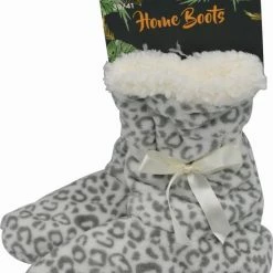 Nieuw 🌟 Inter 🧦 Socks Sloffen Dames - EXTRA ZACHT - 36/38 - ANTI-SLIP - Beige Jungle Print 🔔