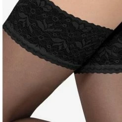 Gloednieuw 🥰 Gatta Matte Hold Up Kousen Size + Met Brede Kant Michelle Van 20 Denier, Maat 5-6 ( XL-XXL), Kleur Zwart ✔️ -Beenmode Verkoop 550x796 2